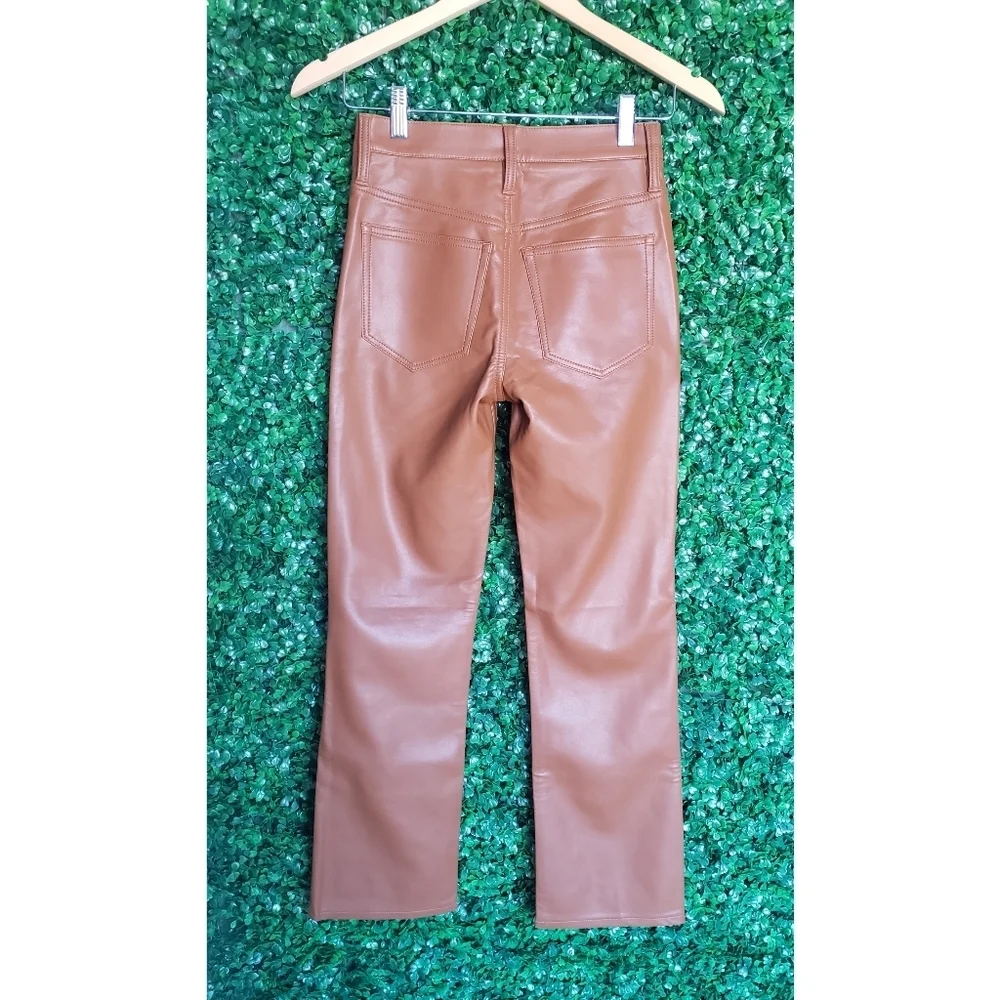 33. J.Crew High-rise slim demi-boot pant in faux leather